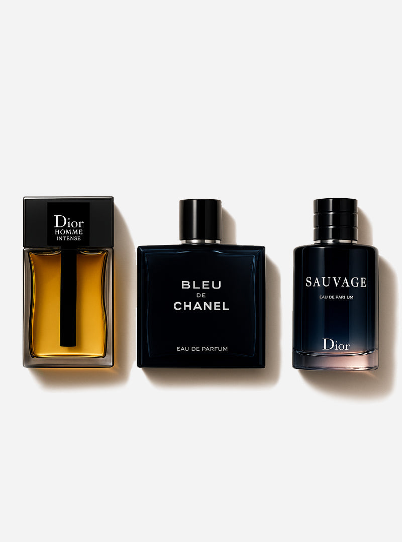 Combo de 3 perfumes Sauvage Dior, Bleu de Chanel, Dior Homme Intense 100ml
